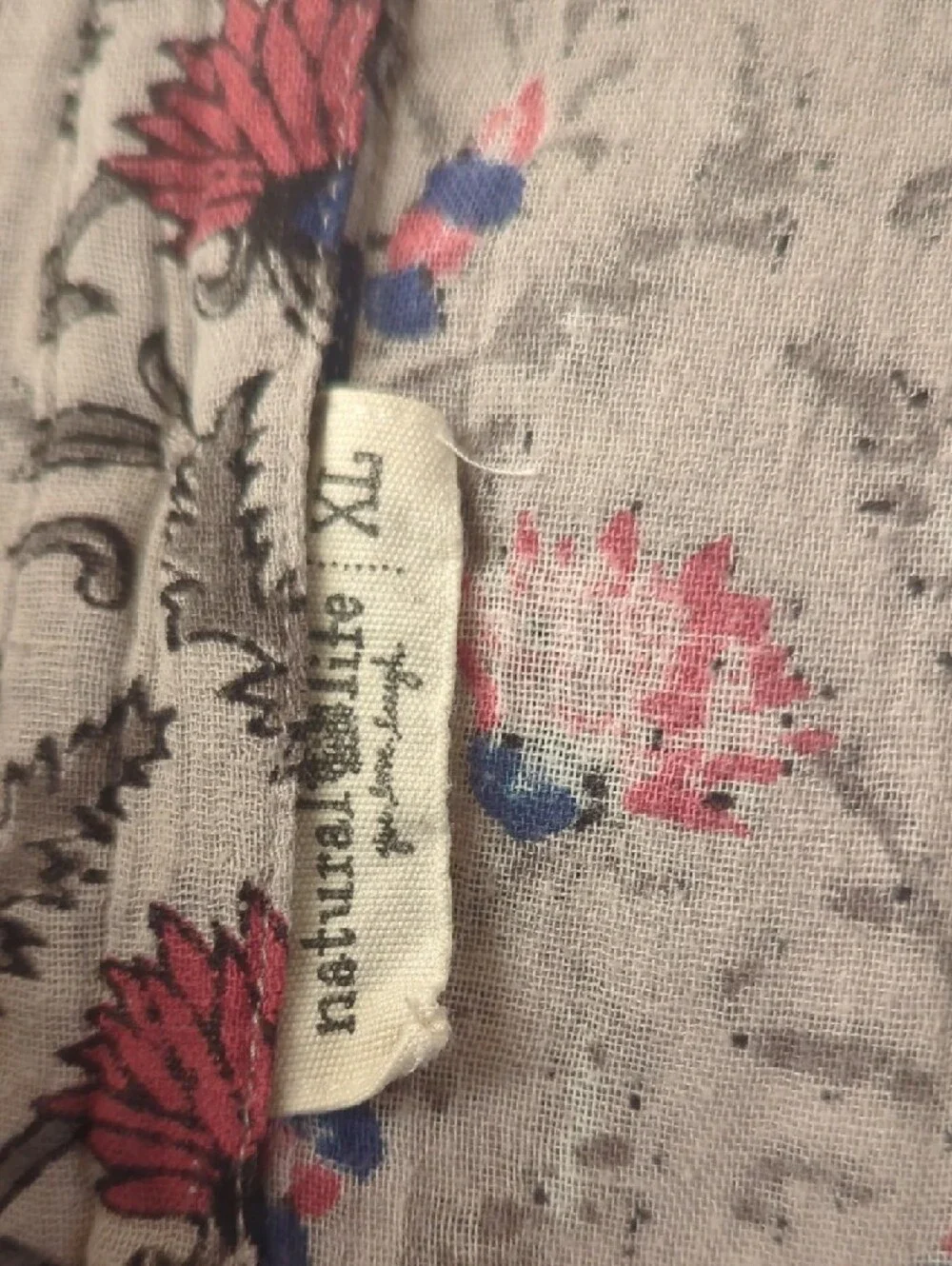 Natural Life Floral Print Dress in Grey with Pink & Blue Accents - Picture 2 of 3